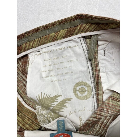 Tommy Bahama Relaxed Men's Cotton/Linen Shorts Sz 34 Multicolor Plaid Flat Front - Picture 8 of 13
